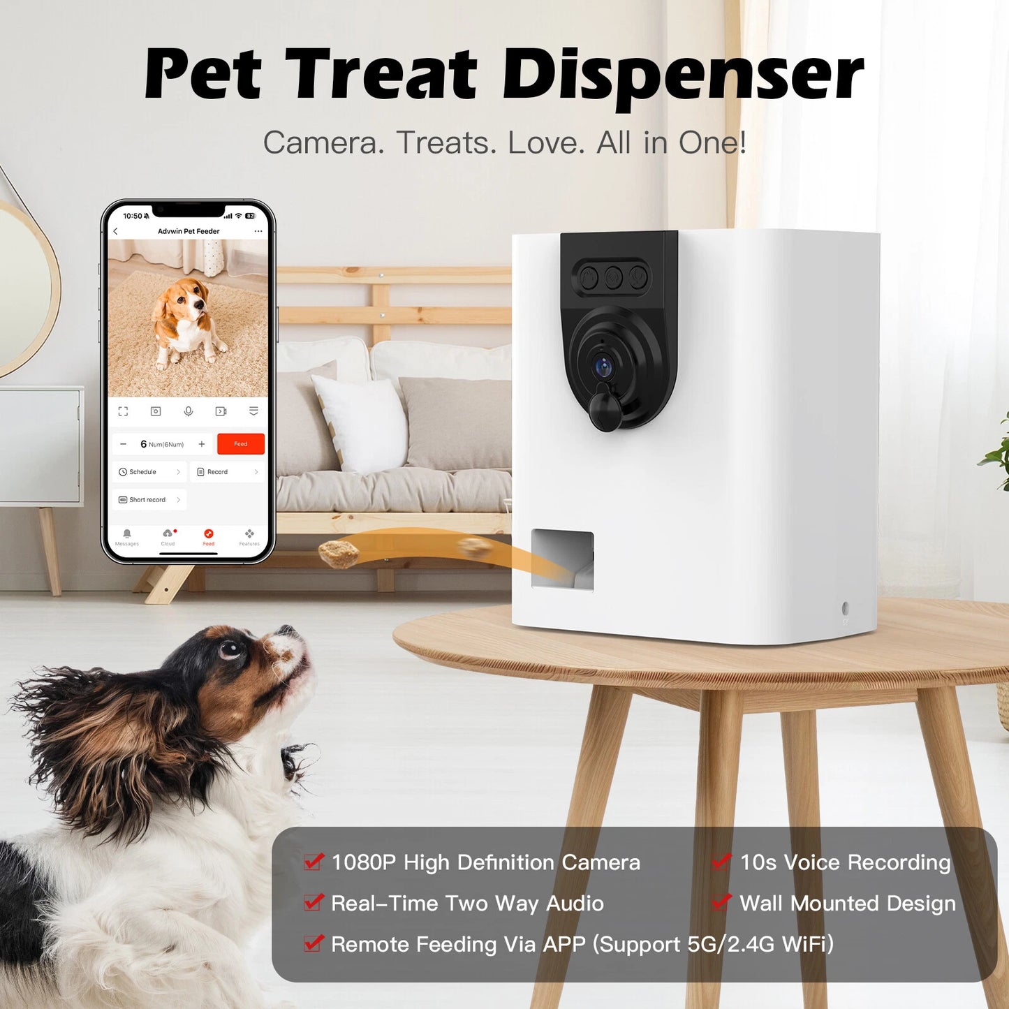 Rechargeable Wireless Pet Camera And Feeder