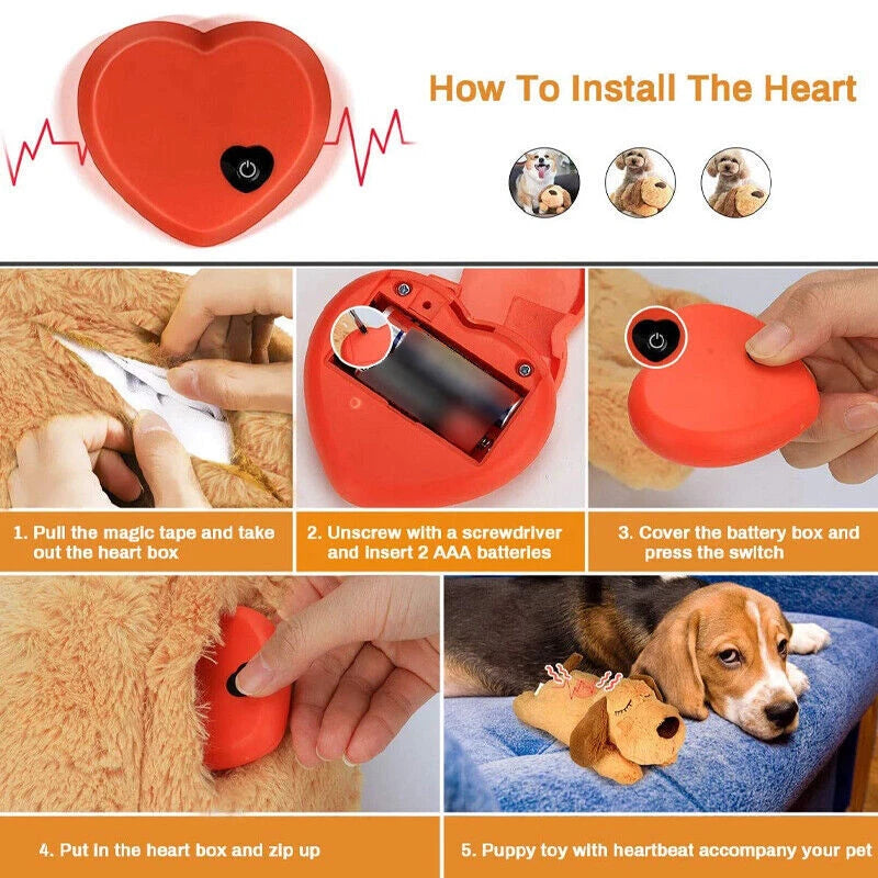 Heartbeat Puppy Training Toys for Anxiety Relief and Chewing